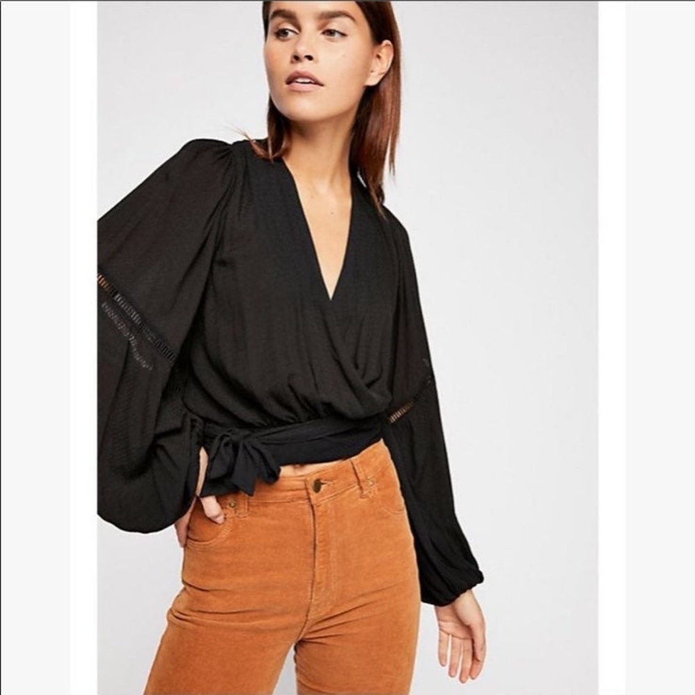 Free People Dream Girl Wrap Blouse Top